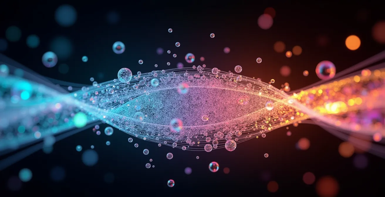 Mikroskopische Ansicht von geschädigtem Haar mit sichtbaren gebrochenen Disulfidbrücken