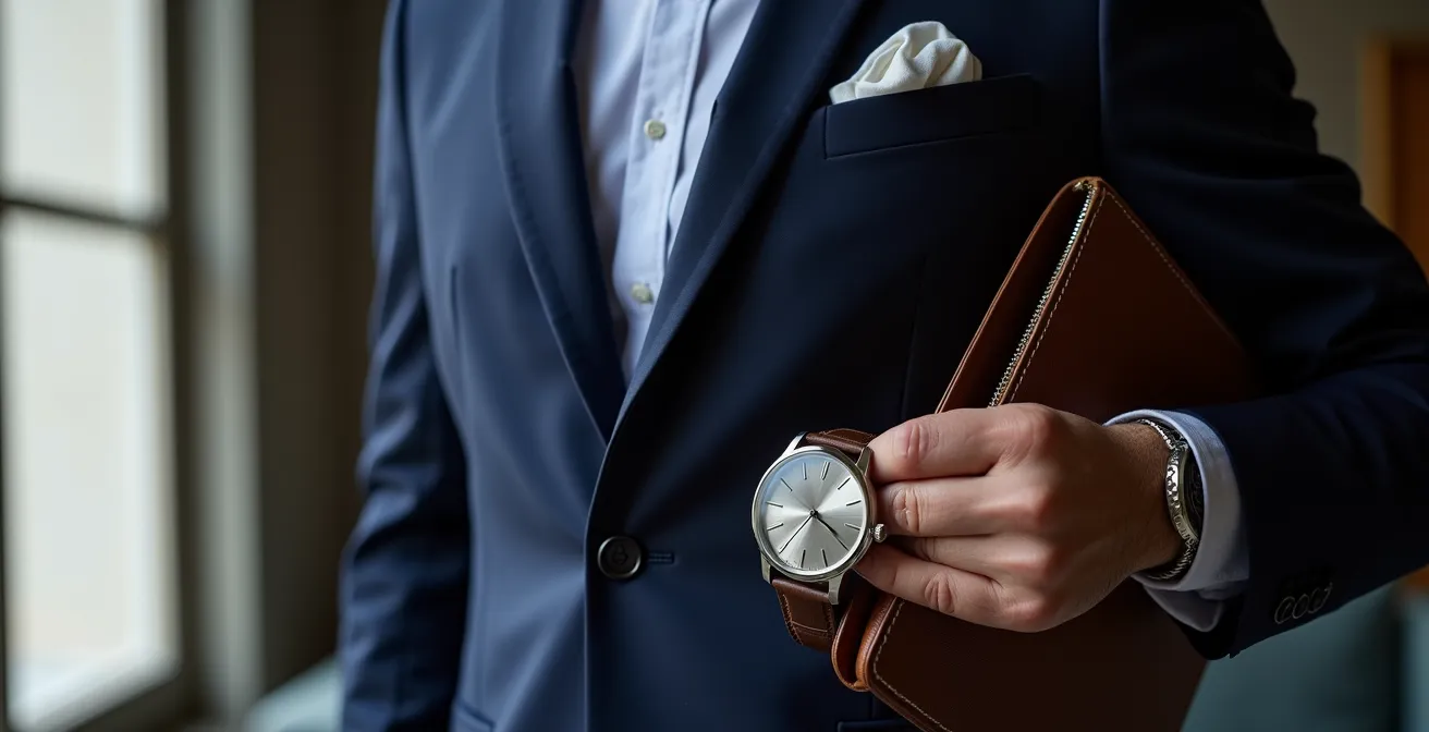 Professionell kombinierte Accessoires nach der Drei-Ebenen-Harmonie-Regel