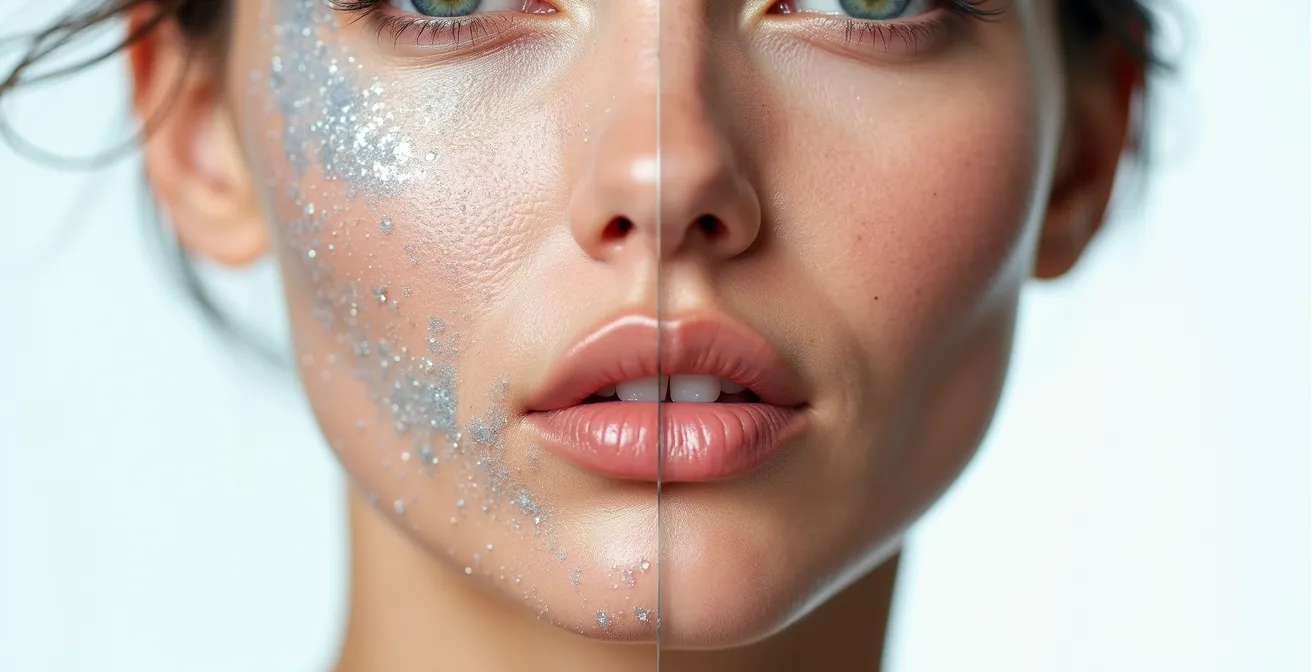 Vergleich zwischen mechanischem und chemischem Peeling auf der Haut