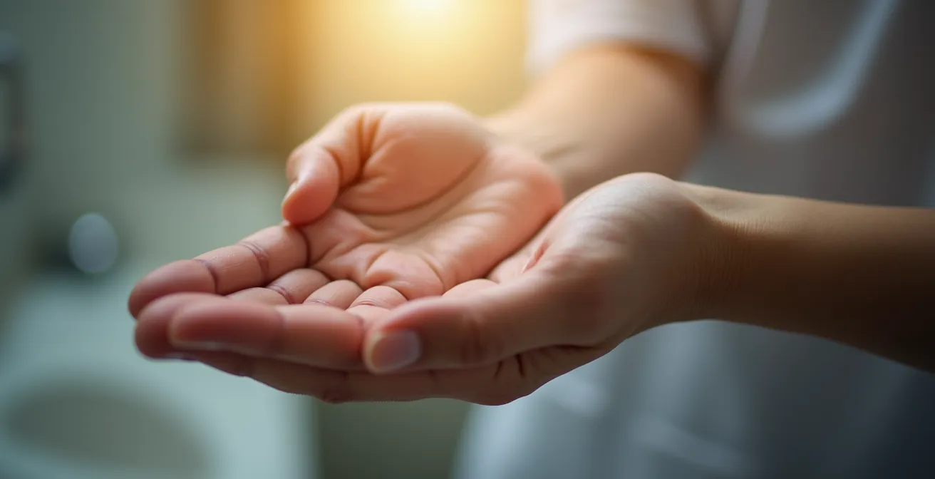 Sensible Darstellung einer therapeutischen Beratungssituation bei stressbedingten Hautproblemen