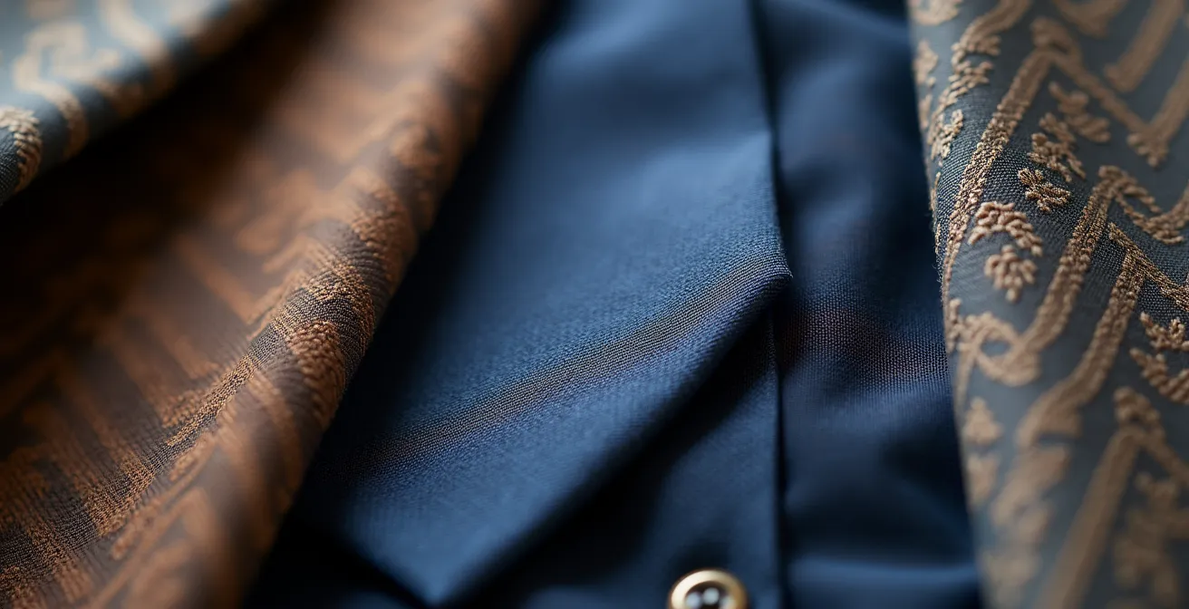 Nahaufnahme verschiedener Stofftexturen und Materialien