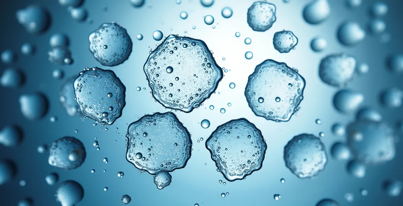 Abstrakte Darstellung von Hautzellen unter sanftem Licht